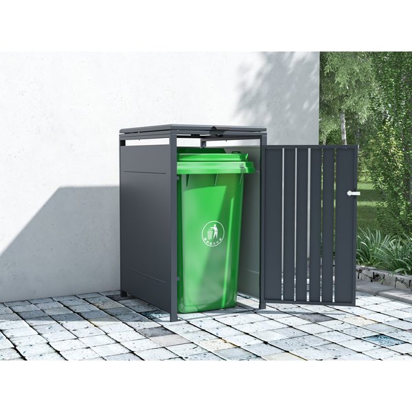 KONIFERA Mülltonnenbox Bilbao Premium, Metall pulverbeschichtet 120-240L, Deckel mit Gasdruckfeder, abschließbar, 120-240L BxTxH: 68x80x117 cm