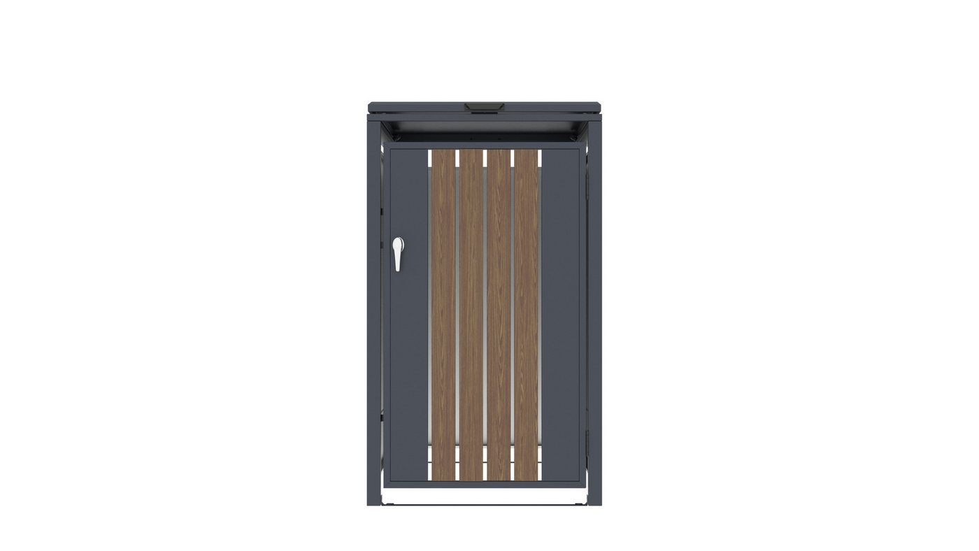 KONIFERA Mülltonnenbox Bilbao Premium, Metall pulverbeschichtet 120-240L, Deckel mit Gasdruckfeder, abschließbar, 120-240L BxTxH: 68x80x117 cm – Bild 3 von 5