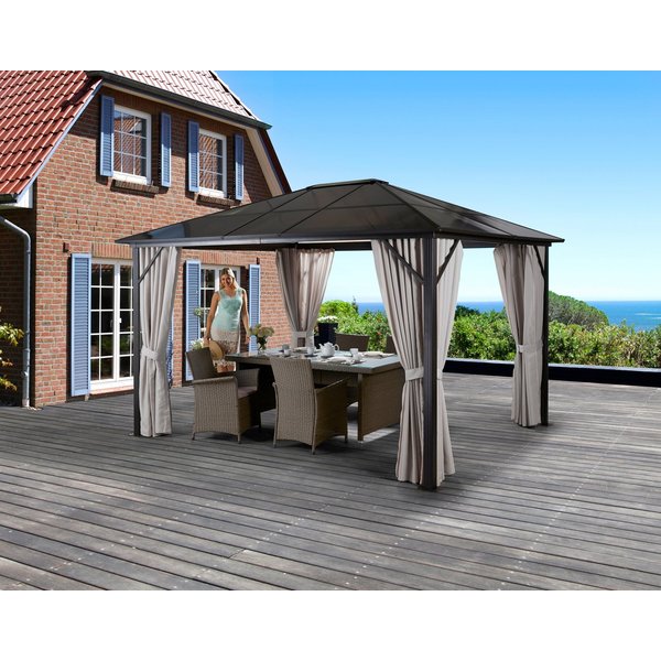KONIFERA Pavillon Aruba, mit 4 Seitenteilen, Gestell aus Aluminium, Dach aus Polycarbonat-Stegplatten