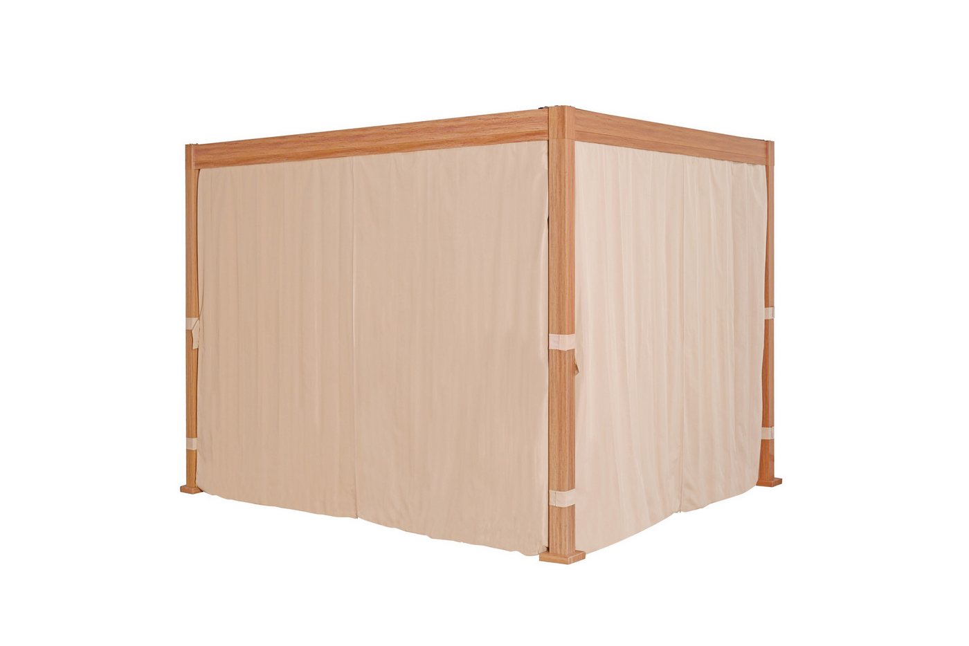 KONIFERA Pavillon Pergola Alhambra, Terrassendach mit Aluminiumpfosten, 3x3 oder 3x4 m, holzfarben, 4 Seitenteile, verstellbare Dachlamellen – Bild 3 von 5