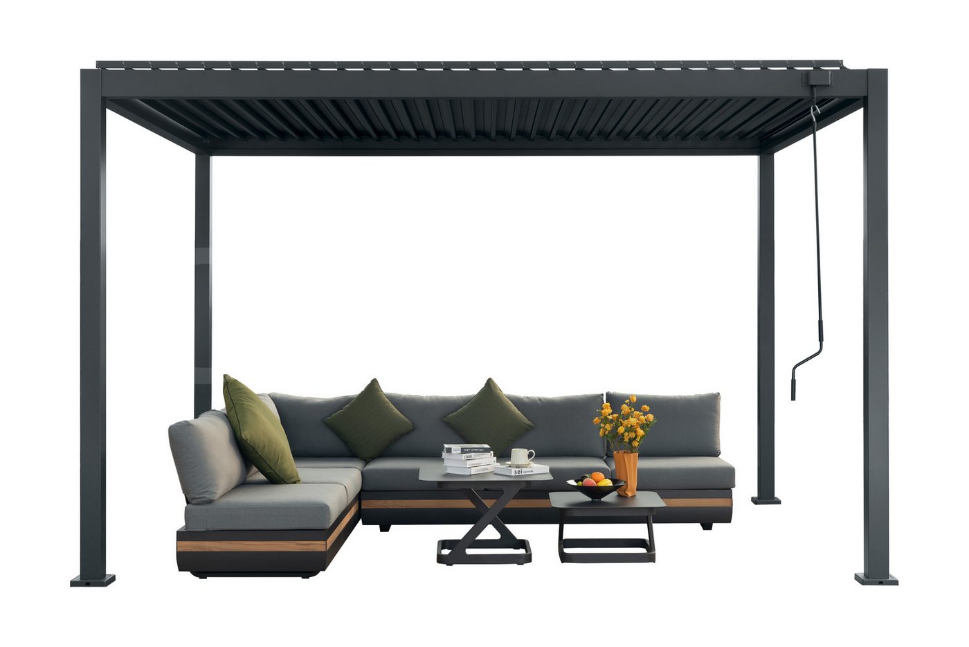 KONIFERA Pavillon Pergola Lucida Premium, Pergola aus hochwertigstem Material 100% Aluminium, Lamellendach – Bild 3 von 5