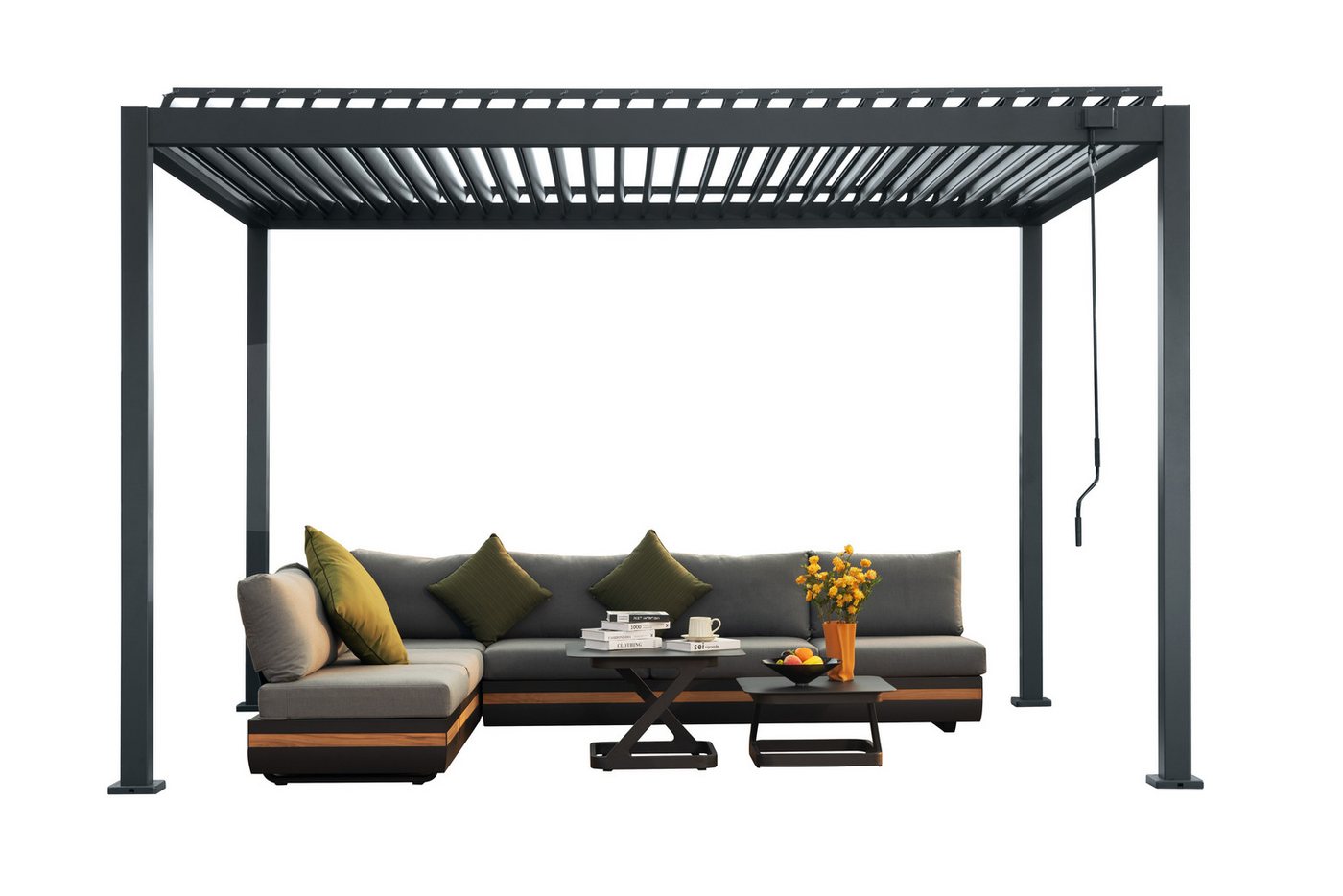 KONIFERA Pavillon Pergola Lucida Premium, Pergola aus hochwertigstem Material 100% Aluminium, Lamellendach – Bild 4 von 5