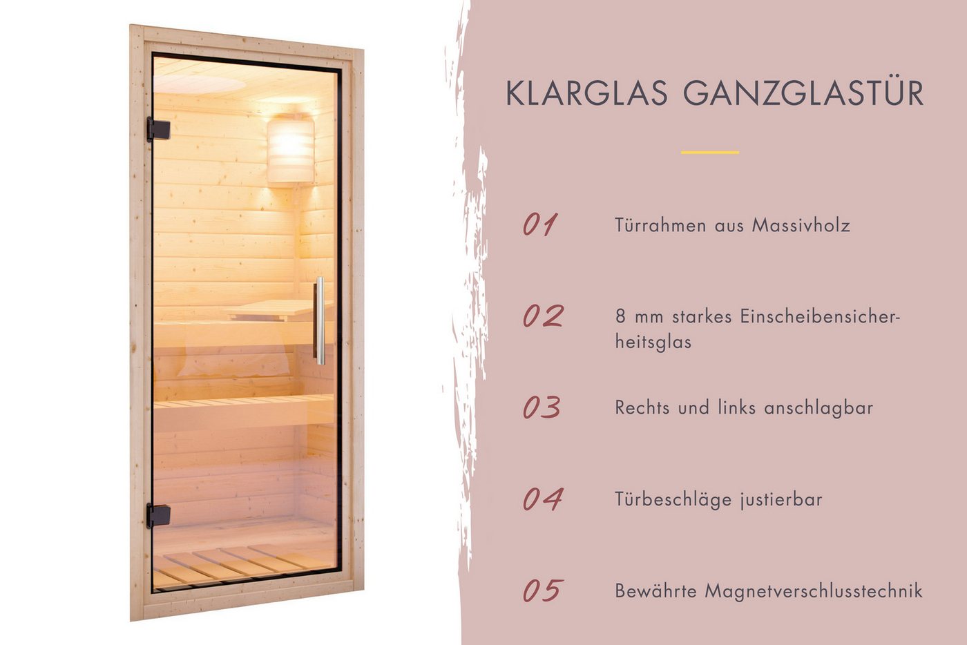 KONIFERA Saunahaus Loppi, 68 mm, verschiedene Varianten – Bild 5 von 5