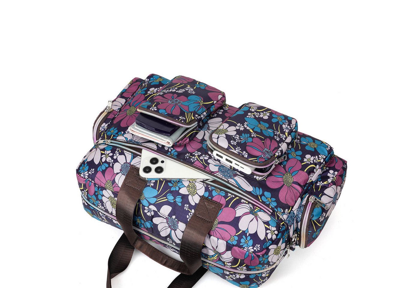 KONO Handtasche Damenhandtasche, Wasserdicht mit Blumenmuster – Bild 4 von 5