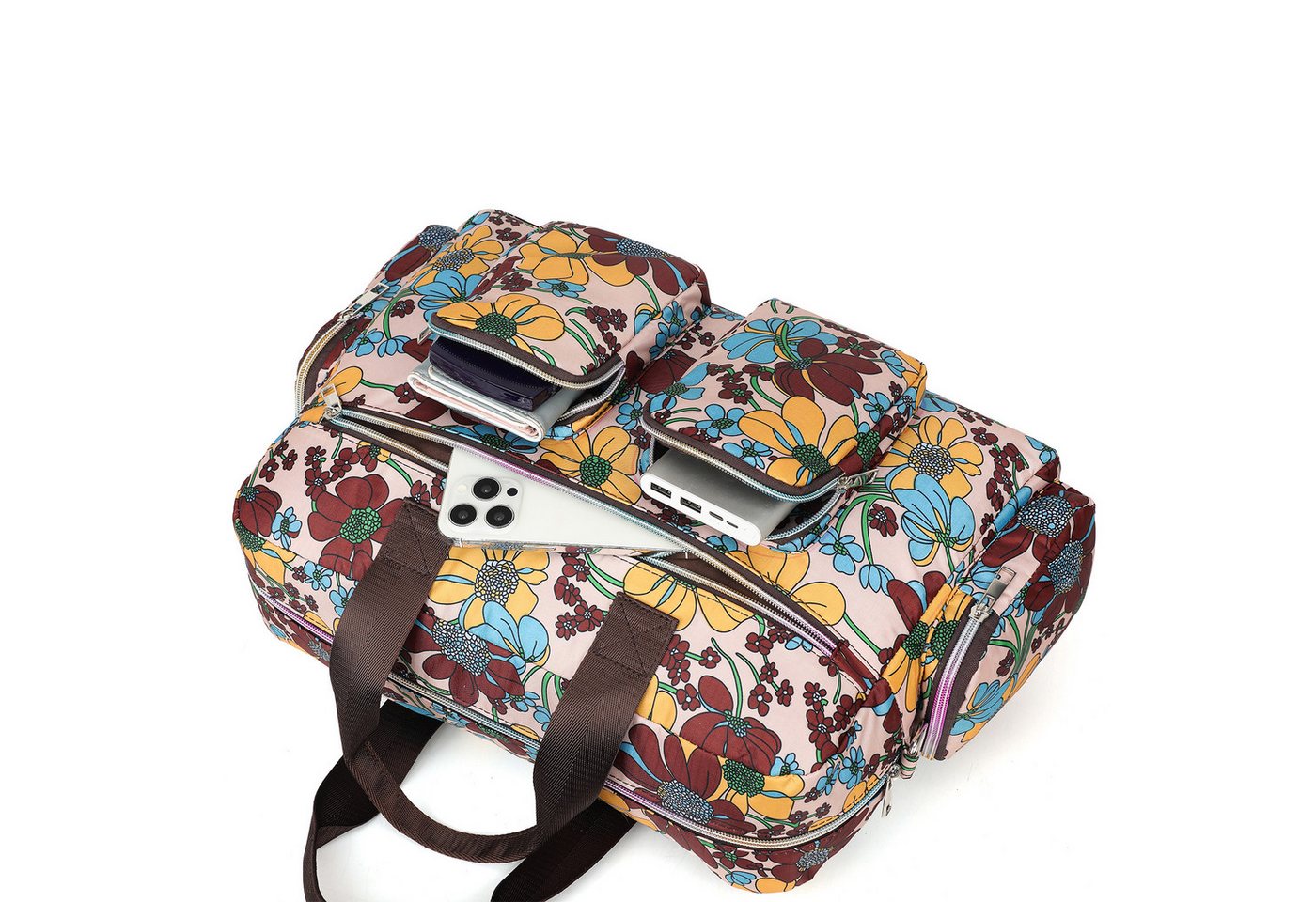 KONO Handtasche Damenhandtasche, Wasserdicht mit Blumenmuster – Bild 4 von 5