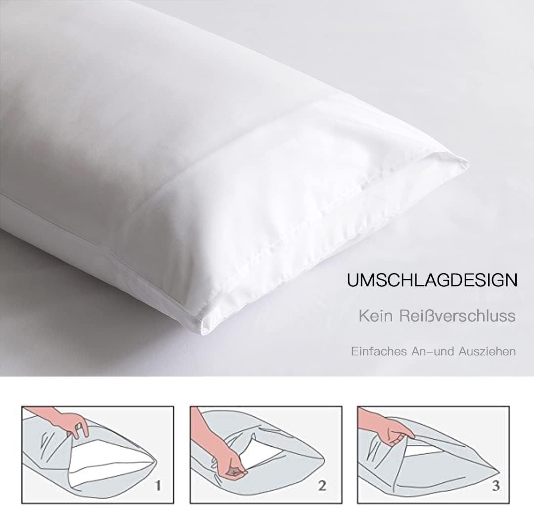 KONO Kissenbezüge 2er Set, Mikrofaser, weich, atmungsaktiv, waschbar pflegeleicht, (2 Stück), 40*80cm*2pcs – Bild 3 von 5