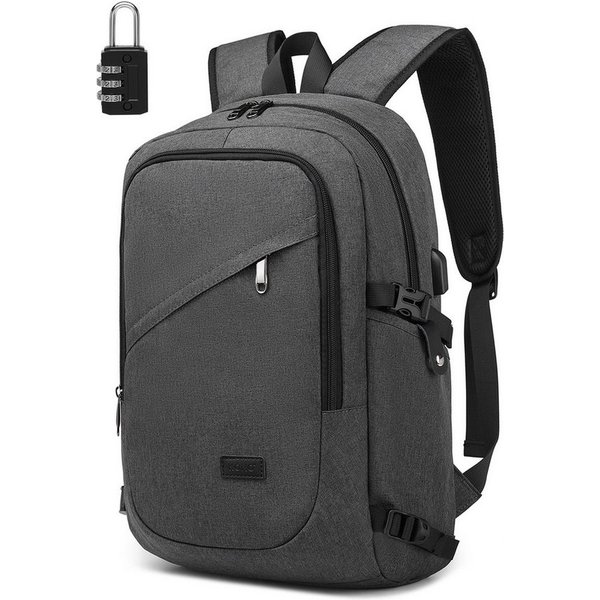 KONO Laptoprucksack, XL Laptop-Rucksack (50x30x14cm) + kleines Zahlenschloss