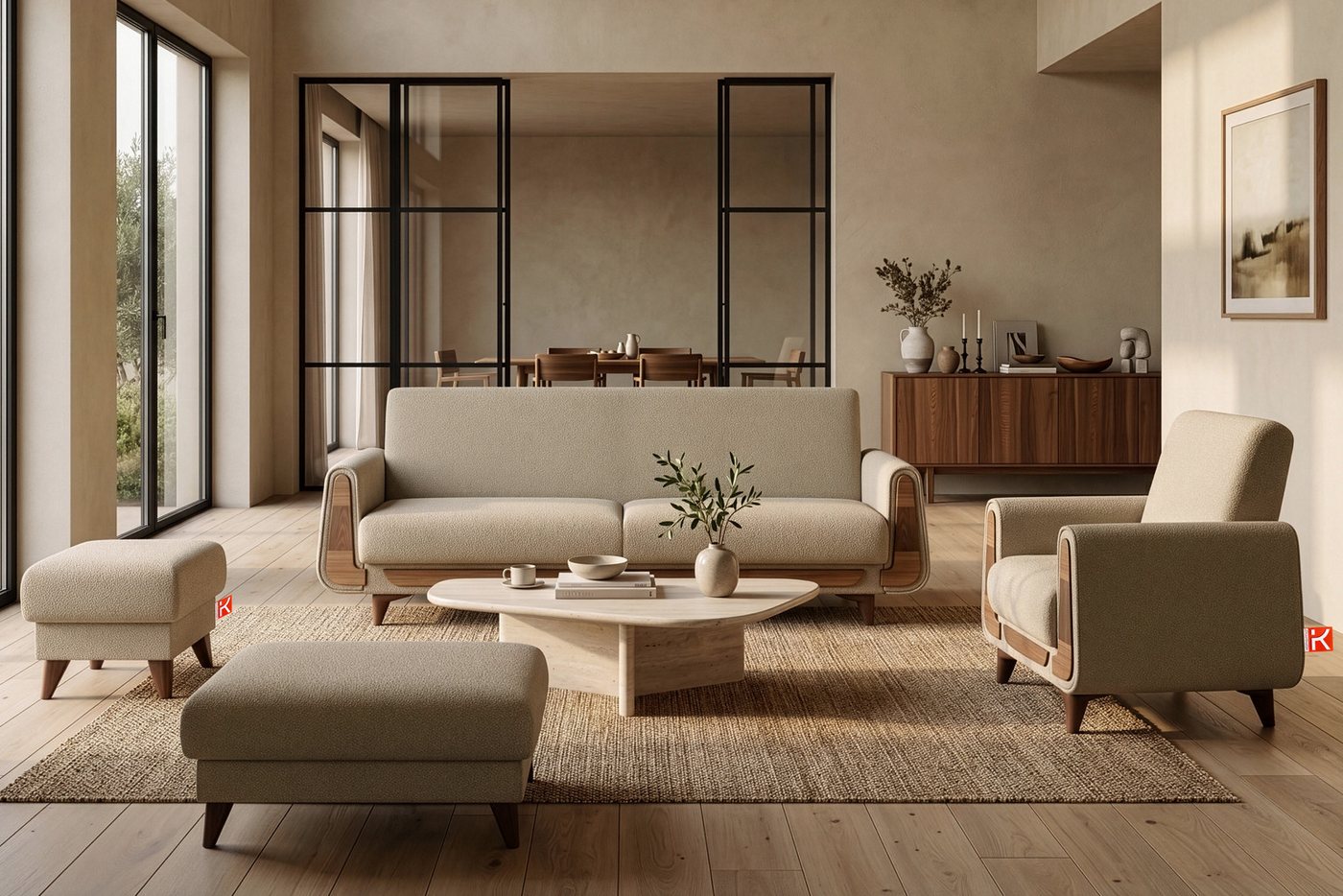 KONSIMO® 3-Sitzer GUSTAVO Sofa 3-Personen, Modern, mit Schlaffunktion, Bettkasten, hergestellt in der EU – Bild 4 von 5