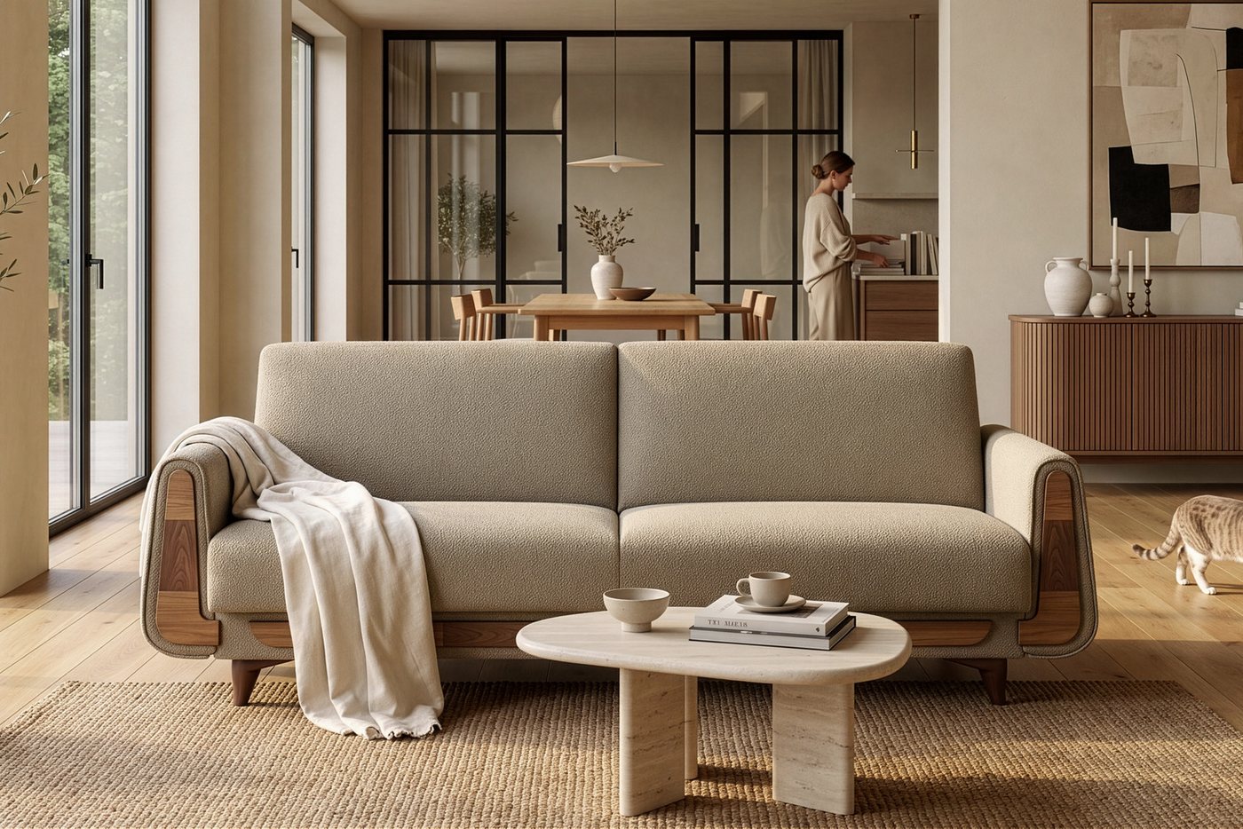 KONSIMO® 3-Sitzer GUSTAVO Sofa 3-Personen, Modern, mit Schlaffunktion, Bettkasten, hergestellt in der EU – Bild 5 von 5