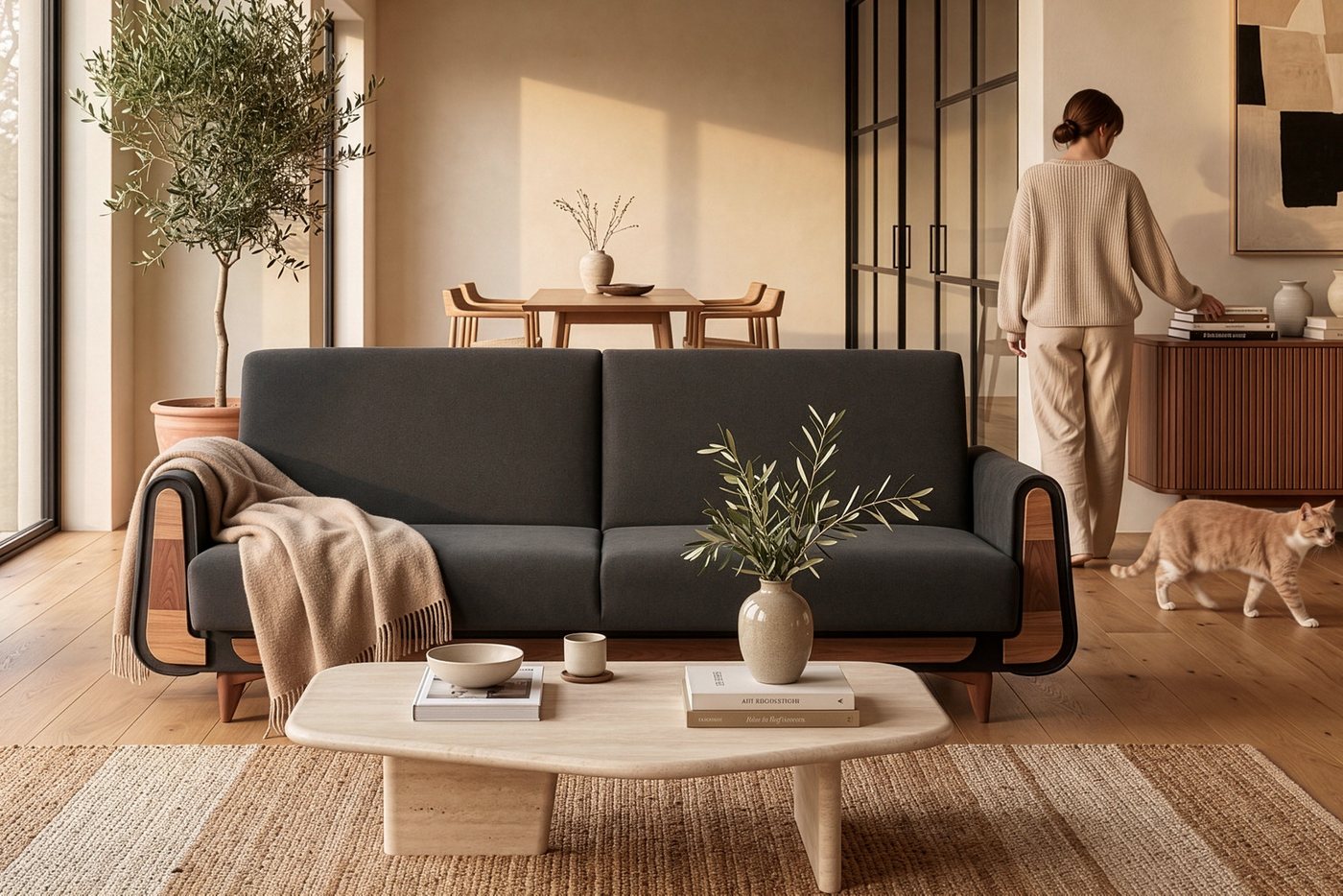 KONSIMO® 3-Sitzer GUSTAVO Sofa 3-Personen, Modern, mit Schlaffunktion, Bettkasten, hergestellt in der EU – Bild 5 von 5