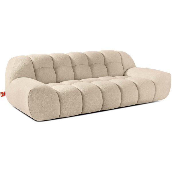 KONSIMO® 3-Sitzer VENA Einzelsofa, Japandi-Stil, Premiumqualität aus EU, 225 cm x 72 cm x 100 cm, 2-Sitzer Sofa, handgefertigter Bubble-Effekt, organische Form,