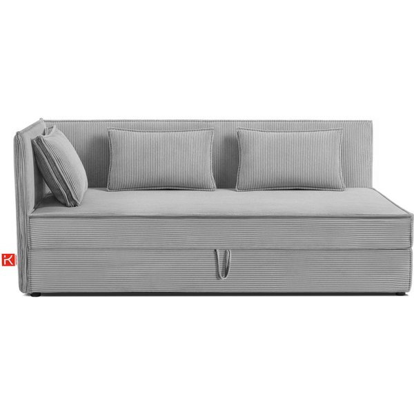 KONSIMO® Boxspringbett ROTI Daybett, Tagesbett, Jugendbett, 90 cm x 200 cm (1-Person Boxspringbett), hergestellt in der EU, inklusive Kissen, mit großem Bettkas