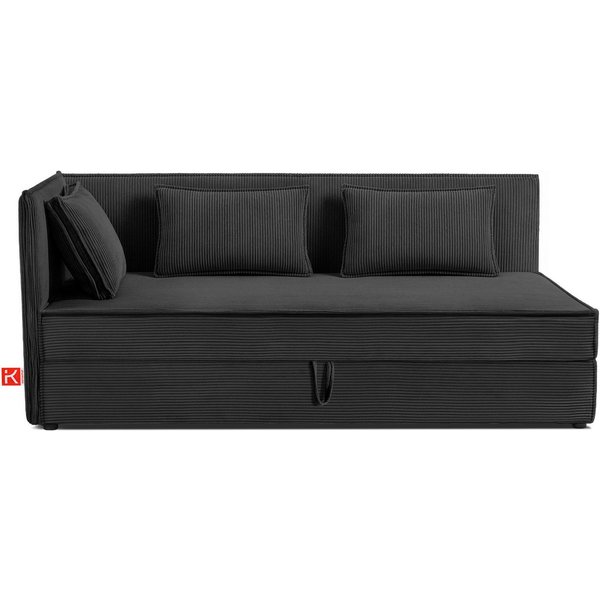 KONSIMO® Boxspringbett ROTI Daybett, Tagesbett, Jugendbett, 90 cm x 200 cm (1-Person Boxspringbett), hergestellt in der EU, inklusive Kissen, mit großem Bettkas