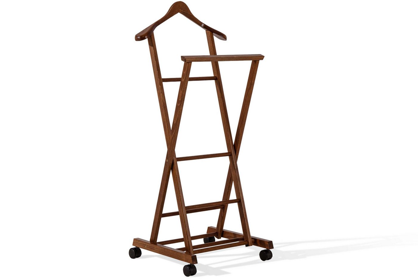 KONSIMO® Herrendiener AGLAS Kleiderbutler, auf Drehrollen, aus massivem Buchenholz, (1 St), hergestellt in der EU, elegant und modern, handgefertigt – Bild 3 von 5