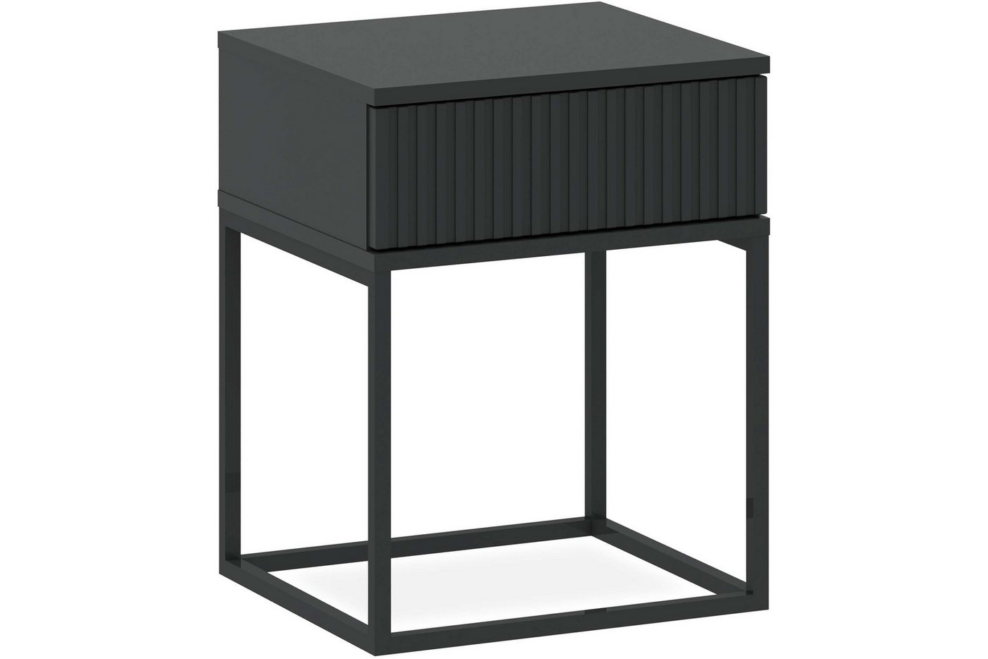 KONSIMO® Nachttisch RECTUS Nachtschrank, Modern, hergestellt in der EU (2-St), mit Schublade, geriffelte Schubladenfront, Push-to-Open – Bild 3 von 3