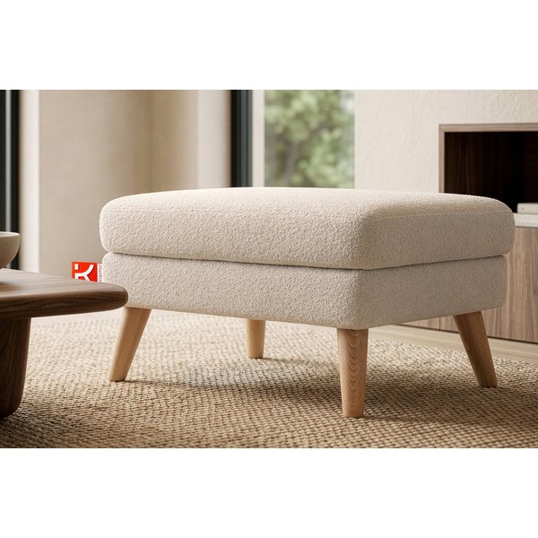 KONSIMO® Sitzhocker TAGIO hergestellt in Europa, 5 Jahre Garantie (Sitzhoker), Scandi-Stil, Gestell aus Massivholz