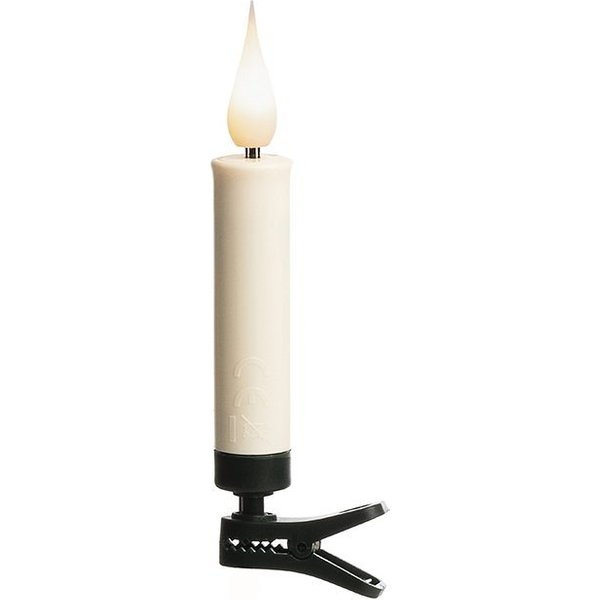 KONSTSMIDE Christbaumkerzen Weihnachtsdeko, Christbaumschmuck, 5h Timer, 24 warm weiße Dioden, 12 kabellose Baumkerzen mit Clip, Fernbedienung, Funktionen: AN/ 
