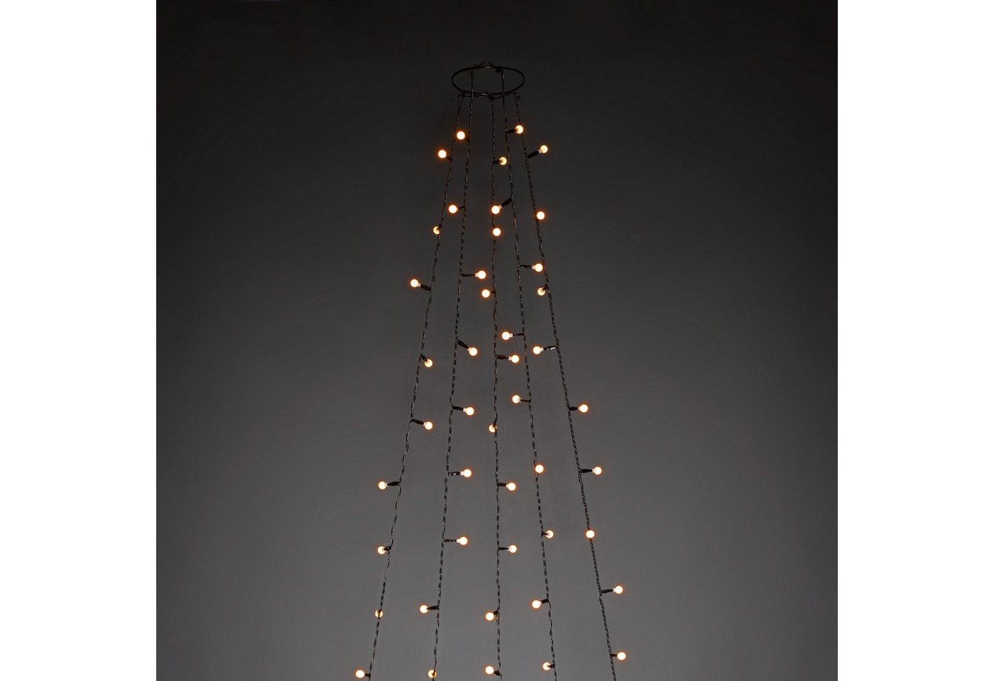 KONSTSMIDE LED-Baummantel, 150-flammig, LED Lichterkette mit Ring Ø 11, mit Globes, 5 Stränge à 30 Dioden – Bild 2 von 5