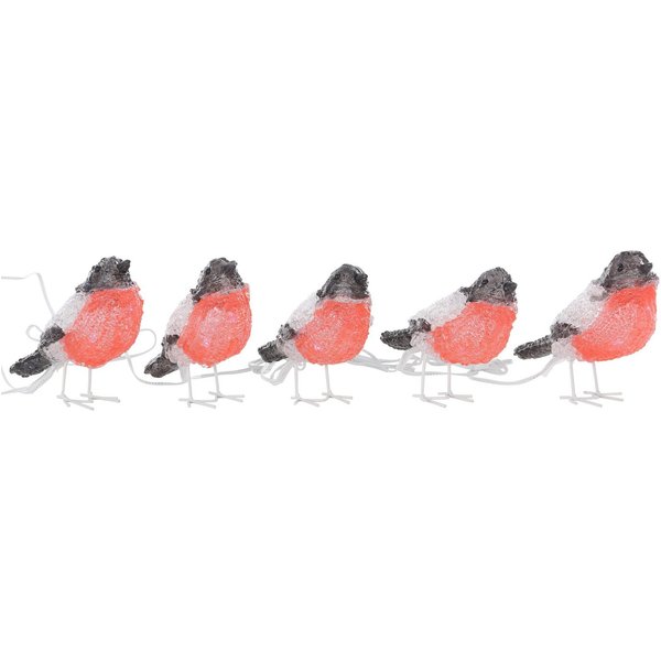KONSTSMIDE LED-Lichterkette Rotkehlchen, Weihnachtsdeko rot aussen