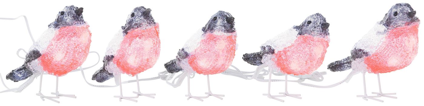 KONSTSMIDE LED-Lichterkette Rotkehlchen, Weihnachtsdeko rot aussen – Bild 2 von 5