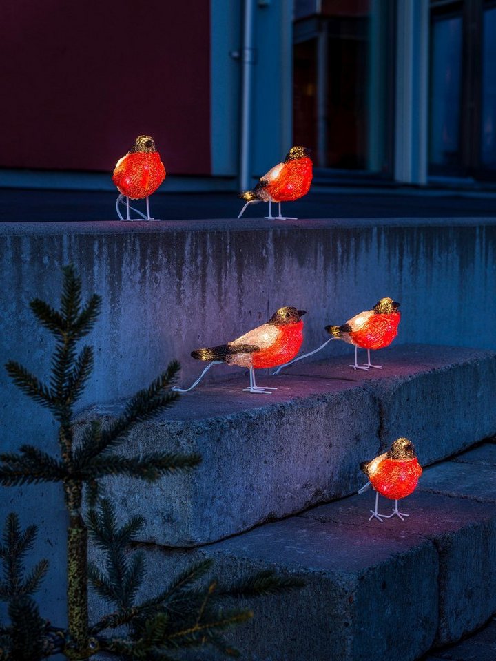 KONSTSMIDE LED-Lichterkette Rotkehlchen, Weihnachtsdeko rot aussen – Bild 4 von 5