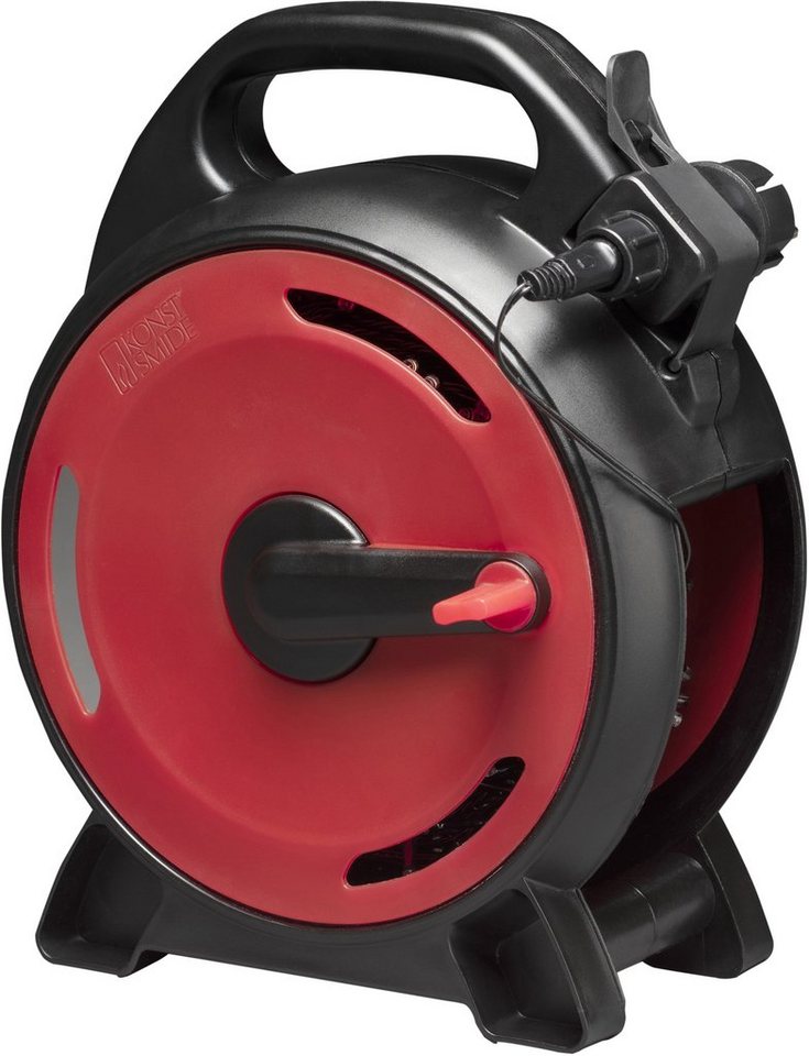 KONSTSMIDE LED-Lichterkette Weihnachtsdeko aussen, 200-flammig, Micro LED mit Kabelaufroller, schwarz-rot, 200 warm weiße Dioden – Bild 5 von 5