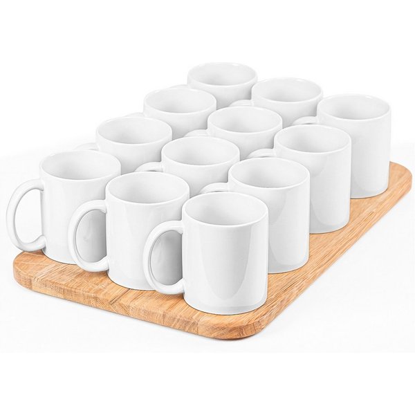 KONZEPT Becher Set für Kaffee, 350 ml Porzellantassen zum Bemalen, 12-tlg., Gesamtvolumen: 350 ml, Nutzvolumen: 300 ml, Ø 80 mm, Höhe: 95 mm