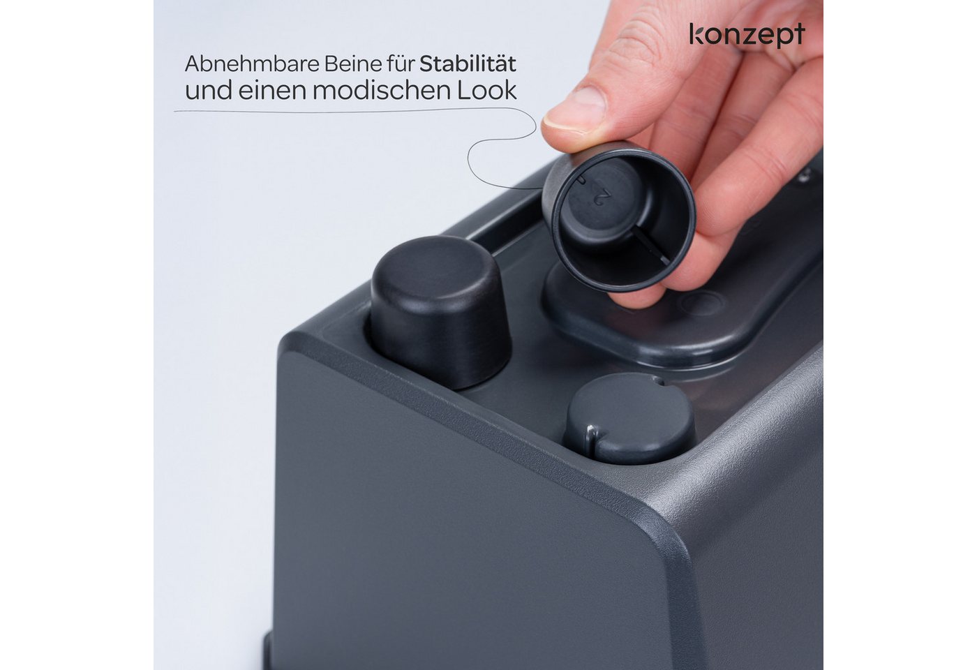 KONZEPT Blumenkasten Blumentöpfe mit Füßen, rechteckig – kleine Blumenkästen 4,2 L (1 St), 284x168x173 mm, ideal für Fensterbank & Zimmerpflanzen – Bild 5 von 5