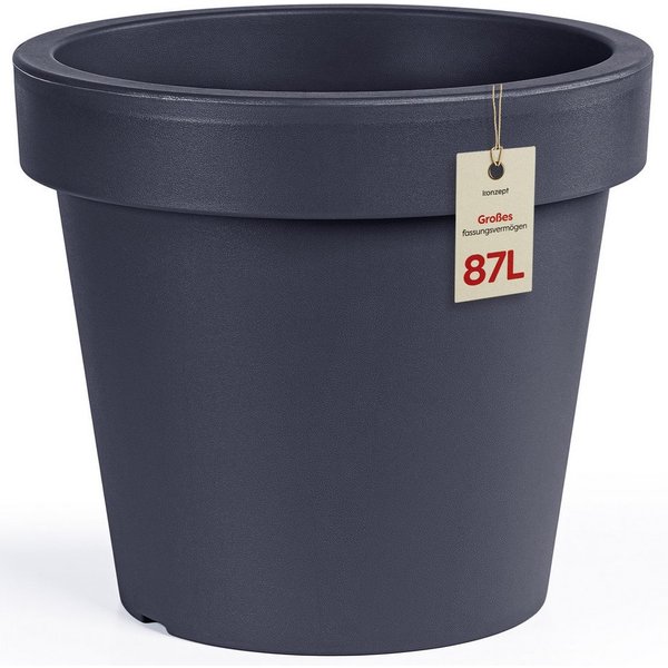 KONZEPT Blumentopf aus Kunststoff, konischer Form, H 52 cm, 87 L, Indoor, Outdoor, Robuster, UV- & frostbeständig, Ø 58 cm