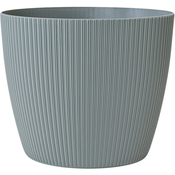 KONZEPT Blumentopf groß, gerillte Struktur 26/30cm, Übertöpfe für Zimmerpflanzen, aus Kunststoff ideal für Wohnzimmer, Küche und Balkon