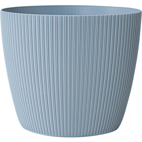 KONZEPT Blumentopf groß, gerillte Struktur 26/30cm, Übertöpfe für Zimmerpflanzen, aus Kunststoff ideal für Wohnzimmer, Küche und Balkon