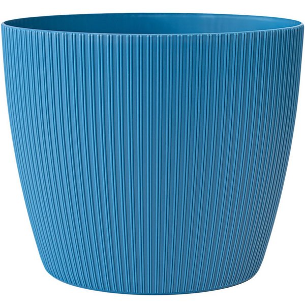 KONZEPT Blumentopf groß, gerillte Struktur 26/30cm, Übertöpfe für Zimmerpflanzen, aus Kunststoff ideal für Wohnzimmer, Küche und Balkon