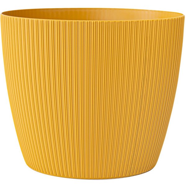KONZEPT Blumentopf groß, gerillte Struktur 26/30cm, Übertöpfe für Zimmerpflanzen, aus Kunststoff ideal für Wohnzimmer, Küche und Balkon