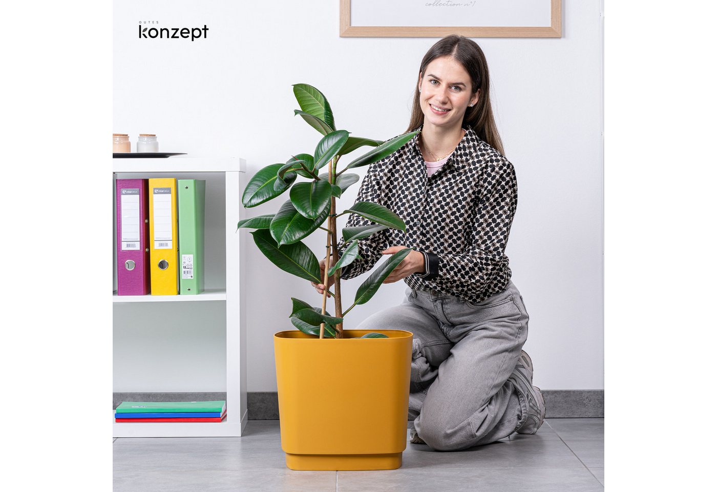 KONZEPT Blumentopf Gross Innen & Außen, 34x34cm, 28L, Leicht, Rostbeständig, UV-beständig, Verrottungsbeständig – Bild 2 von 5