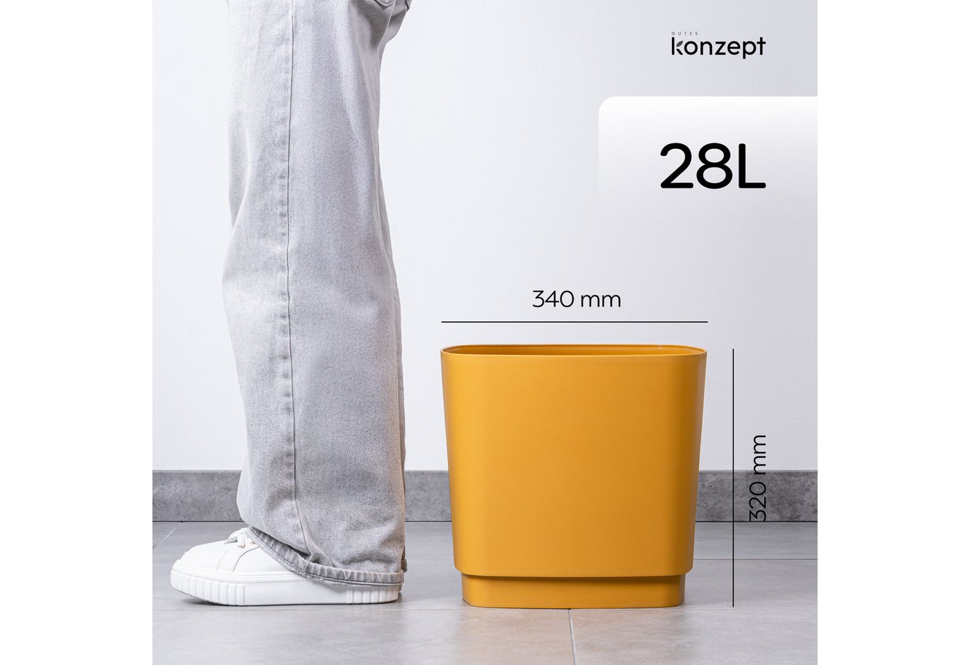 KONZEPT Blumentopf Gross Innen & Außen, 34x34cm, 28L, Leicht, Rostbeständig, UV-beständig, Verrottungsbeständig – Bild 3 von 5