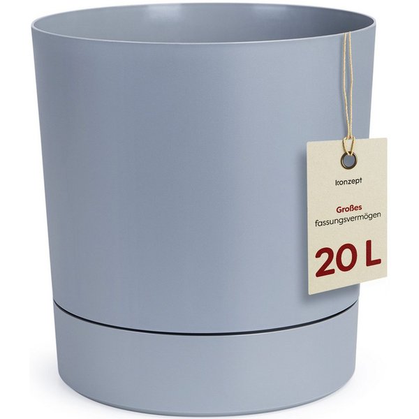 KONZEPT Blumentopf mit Untersetzer, großer Übertopf aus Kunststoff für Zimmerpflanzen (32,5 cm (20 Liter), modern und wetterfest, für Innen und Außen
