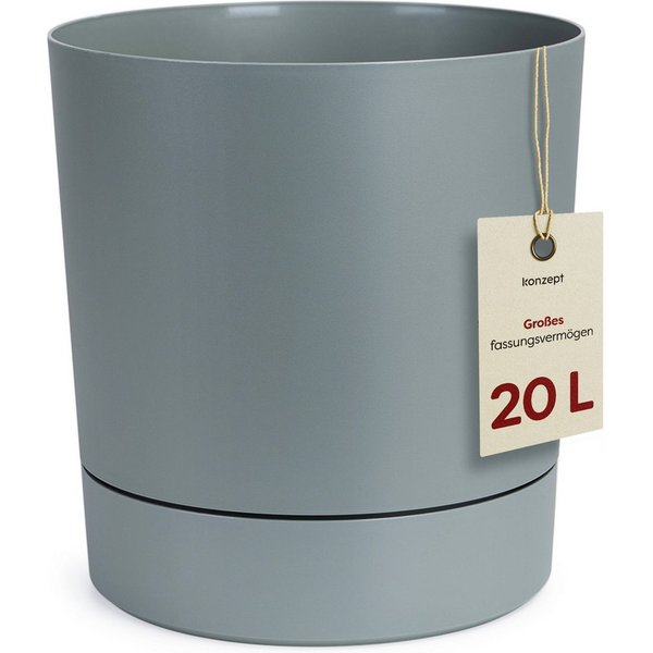 KONZEPT Blumentopf mit Untersetzer, großer Übertopf aus Kunststoff für Zimmerpflanzen (32,5 cm (20 Liter), modern und wetterfest, für Innen und Außen