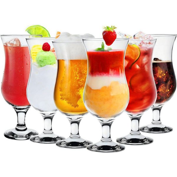 KONZEPT Cocktailglas Set 420ml - Eiskaffe Gläser, Milchshake Gläser & Longdrinkgläser, 6-tlg., Ideal für Bier, Eisbecher & Coctails