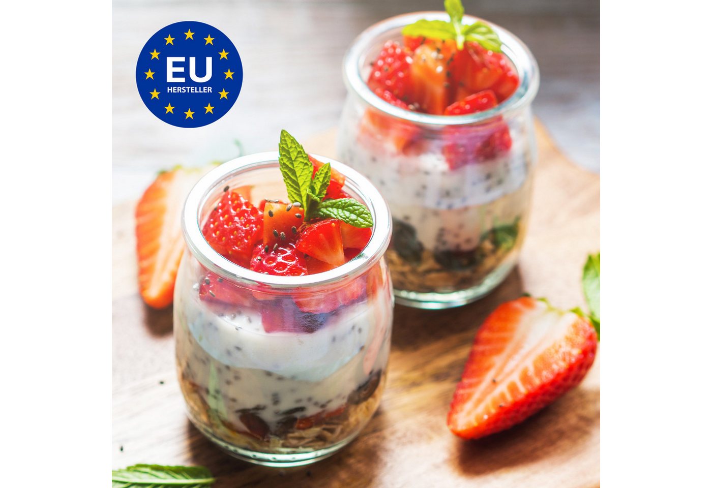 KONZEPT Dessertschale Dessertgläser 140ml, Joghurtgläser ohne Deckel, (12-tlg), ideal für Panna Cotta, Tiramisu, Pudding, Joghurt – Bild 2 von 5