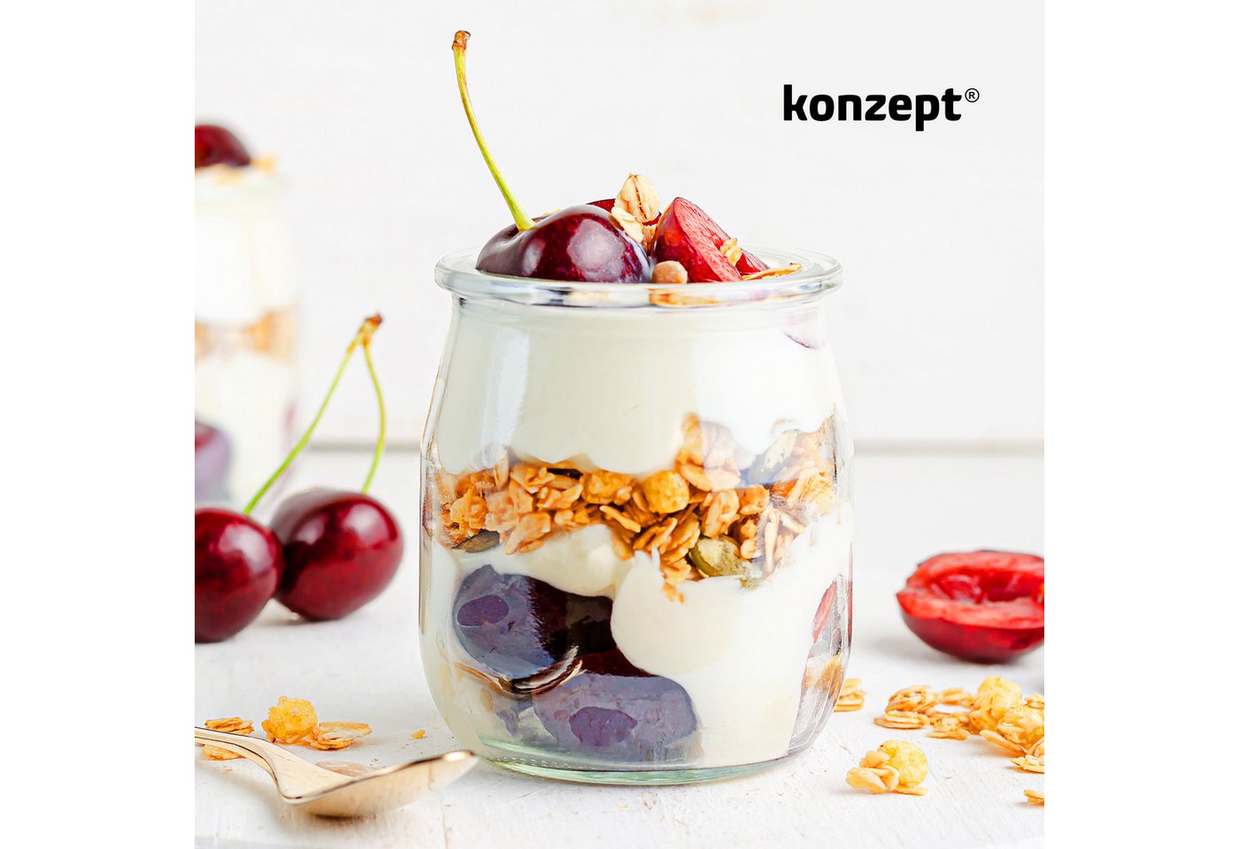 KONZEPT Dessertschale Dessertgläser 140ml, Joghurtgläser ohne Deckel, (12-tlg), ideal für Panna Cotta, Tiramisu, Pudding, Joghurt – Bild 5 von 5