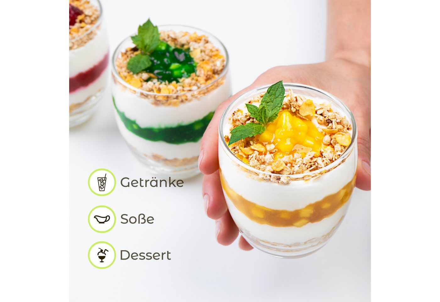 KONZEPT Dessertschale Dessertgläser Set aus Glas, große Gläser für Nachtisch, (6-tlg), glas, 225 ml – Bild 4 von 5