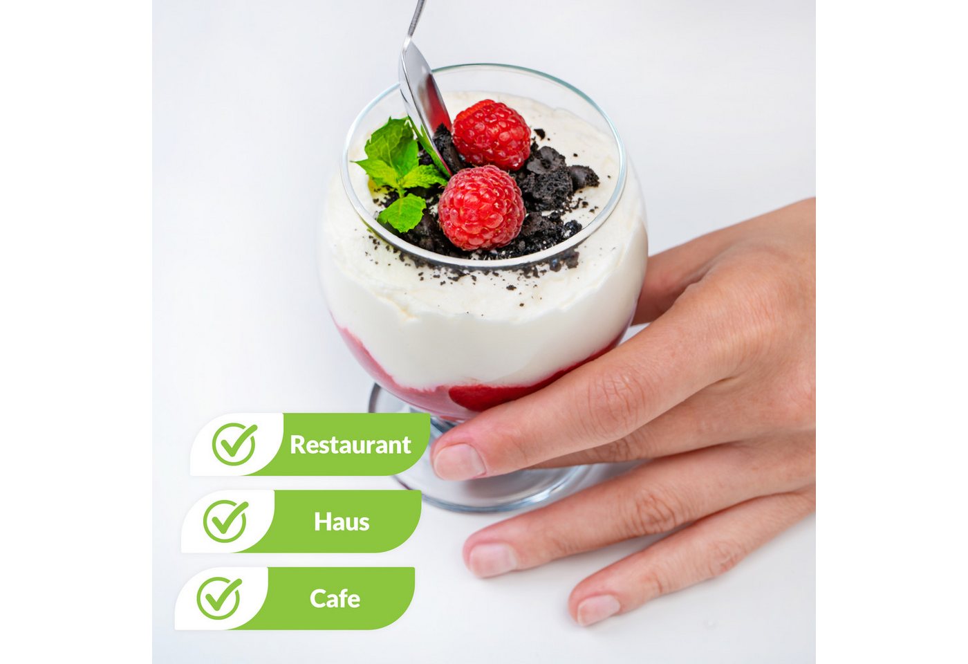 KONZEPT Eisschale Dessertgläser Set aus Glas, Eisbecher 280 ml, (12-tlg), ideal für Sorbet, Dessert, Tiramisu, Pudding, Eis, Panna Cotta – Bild 3 von 5