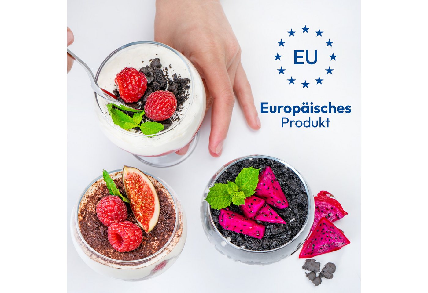 KONZEPT Eisschale Dessertgläser Set aus Glas, Eisbecher 280 ml, (12-tlg), ideal für Sorbet, Dessert, Tiramisu, Pudding, Eis, Panna Cotta – Bild 5 von 5