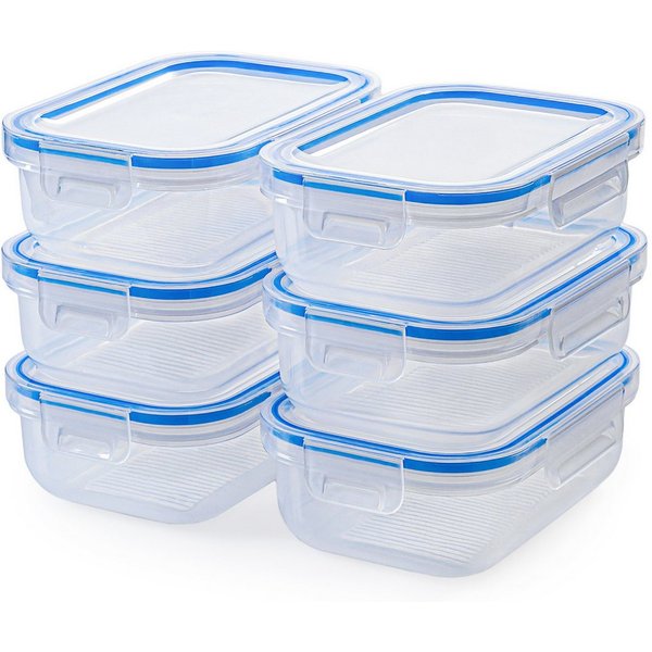 KONZEPT Frischhaltedose Set 1L mit Deckel,Kühlschrank Organizer Transparent, (6-tlg), Stapelbar, Lunchbox Auslaufsicher lebensmittelechtem Kunststoff