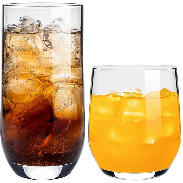 KONZEPT Gläser-Set 12 Teilig, 6er Longdrinkgläser 400ml und 6 er Trinkgläser 300ml, 12-tlg., Wassergläser Set, Ideal für Saft, Cocktails, Longdrinks, Eiskaffee