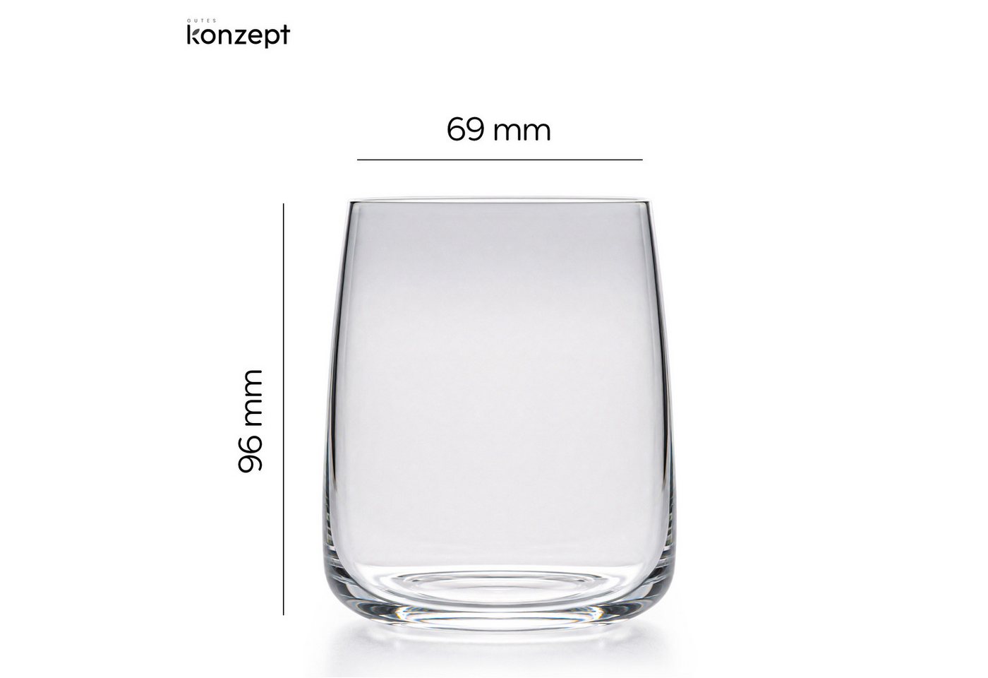 KONZEPT Gläser-Set 6-teilig, 310 ml, transparente Wassergläser aus robustem Glas, 6-tlg., Volumen: 340/310 ml, H: 9,6 cm, Ø oben: 6,9 cm, Ø unten: 8 cm – Bild 3 von 5