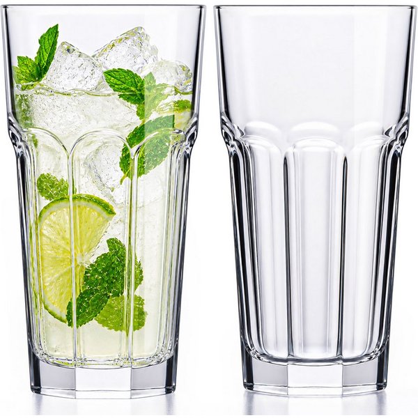 KONZEPT Gläser-Set 620 ml, spülmaschinenfest, aus transparentem Glas, 4-tlg., Kühlschranksicher, Rostbeständig, Rutschfest, Strapazierfähig