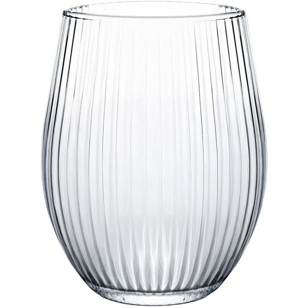 KONZEPT Gläser-Set Geriffelte Glas 500 ml, Trinkgläser, Wassergläser spülmaschinenfest, 4-tlg., Gläser mit ihrer abgerundeten Form