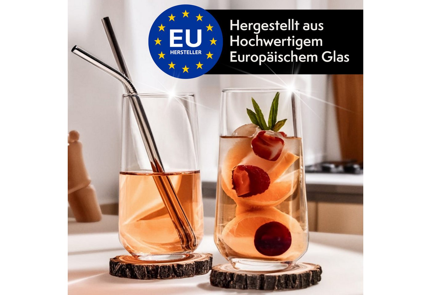 KONZEPT Gläser-Set Trinkgläser-Set, 480 ml, Longdrinkgläser, Cocktailgläser 6/12 teilig, 6-tlg., Ideal für Cocktail, Saft und als Wassergläser – Bild 2 von 5