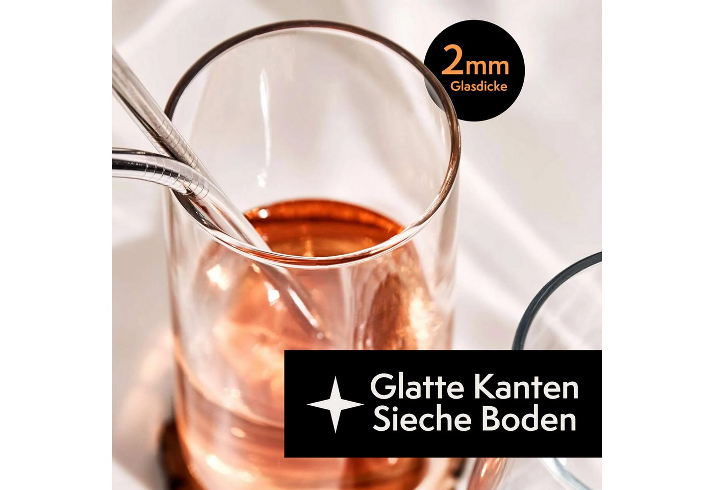 KONZEPT Gläser-Set Trinkgläser-Set, 480 ml, Longdrinkgläser, Cocktailgläser 6/12 teilig, 6-tlg., Ideal für Cocktail, Saft und als Wassergläser – Bild 4 von 5
